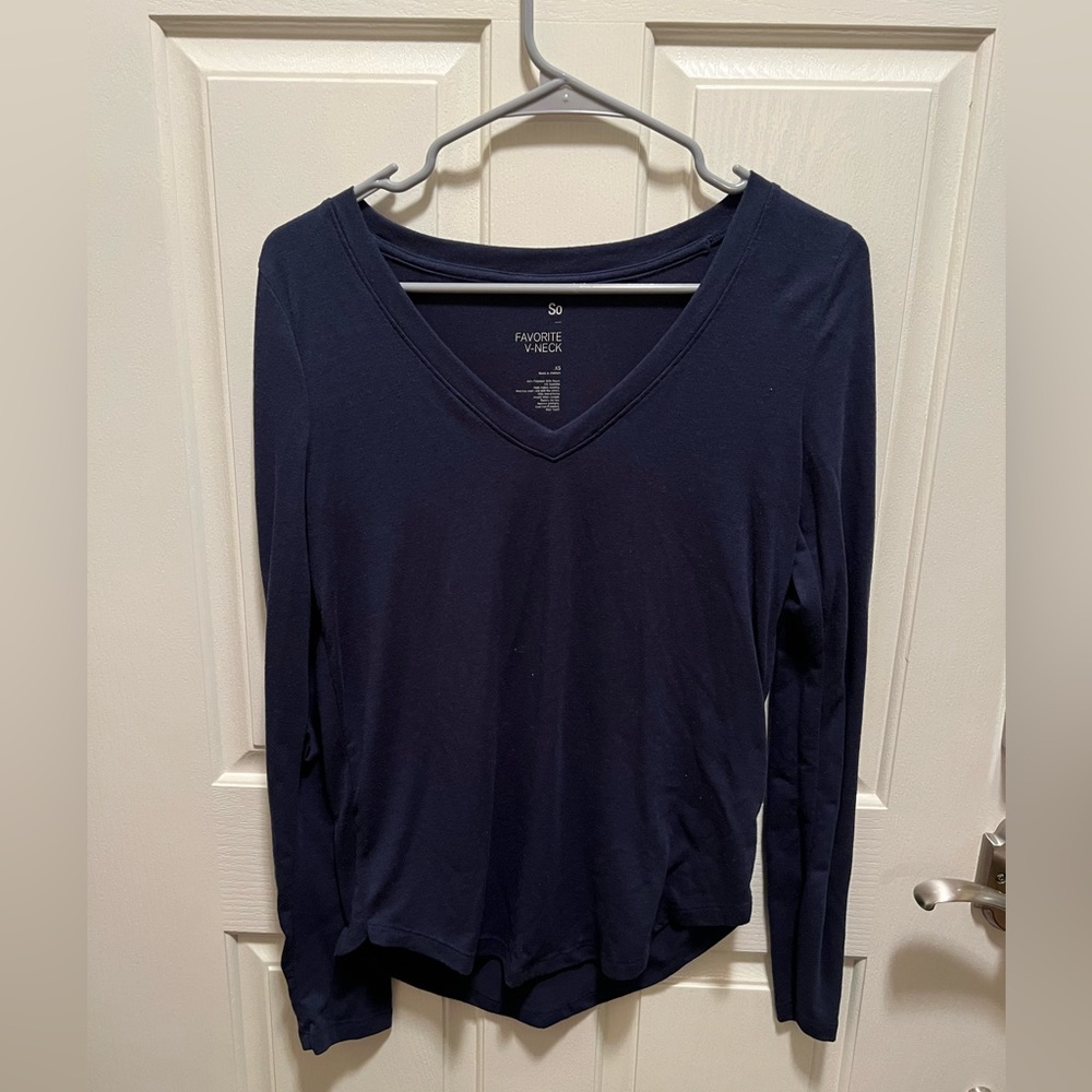 XS SO long sleeve navy shirt